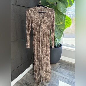Free people Elegant Brown Patterned Maxi Dress/ Duster